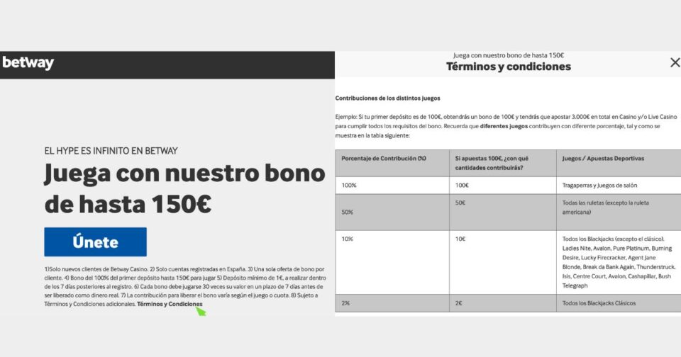 terminos y condiciones bono de bienvenida