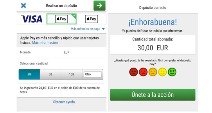 deposito en casinos con Apple Pay