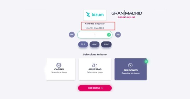 casino gran madrid deposito con bizum 