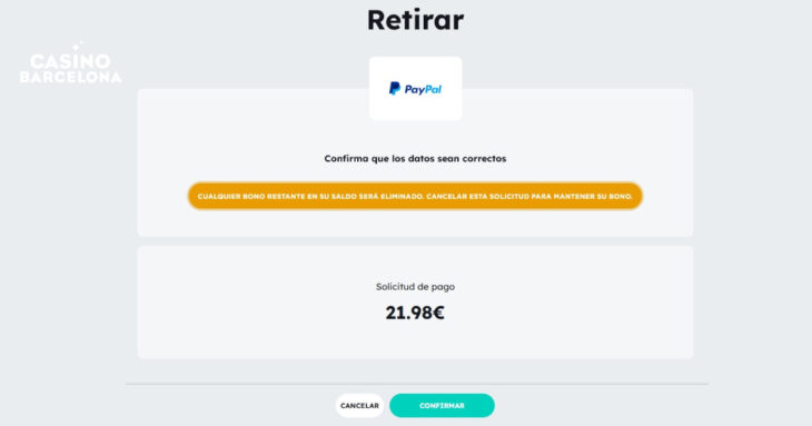 retiradas de casinos con PayPal
