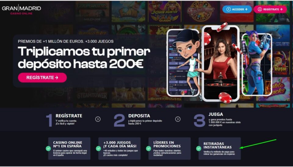 casino gran madrid retiradas instantaneas