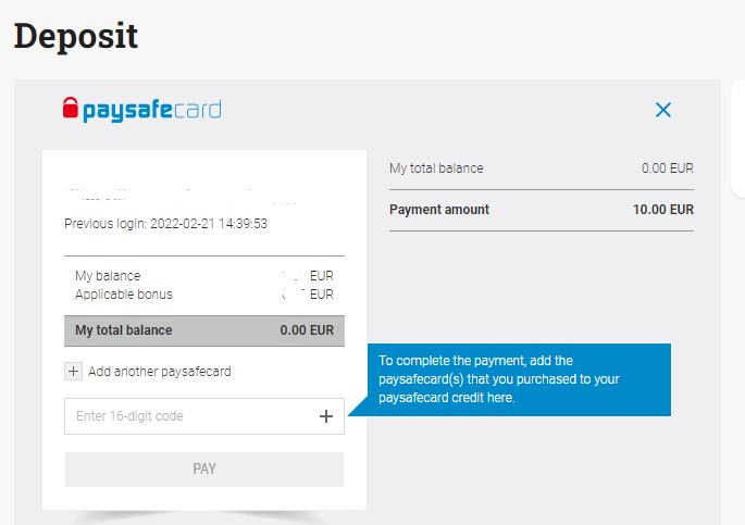 deposito casino paysafecard