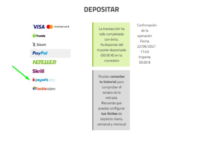 luckia casino paysafecard