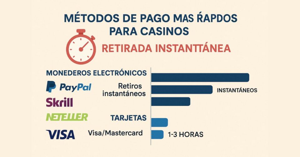 metodos pago casinos retiradas instantaneas