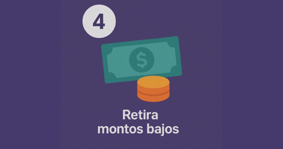 retira montos bajos de casinos
