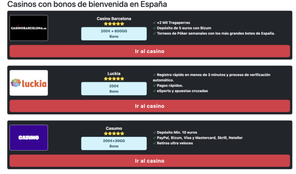elegir un casino con bono de bienvenida