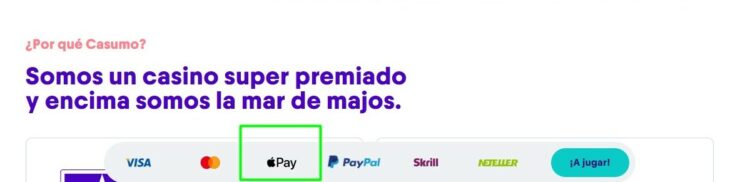 casumo casino apple pay