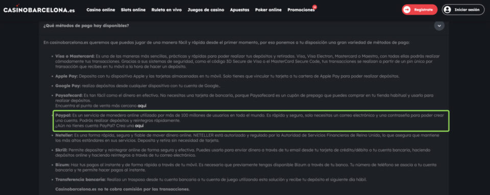 casino con paypal casino barcelona